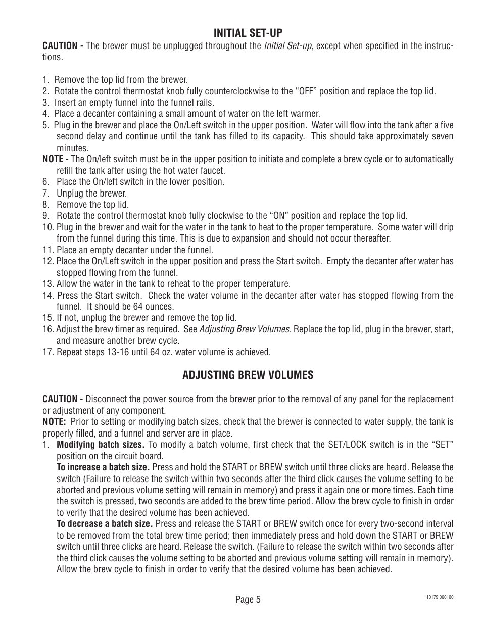 Bunn VLPF User Manual | Page 5 / 28
