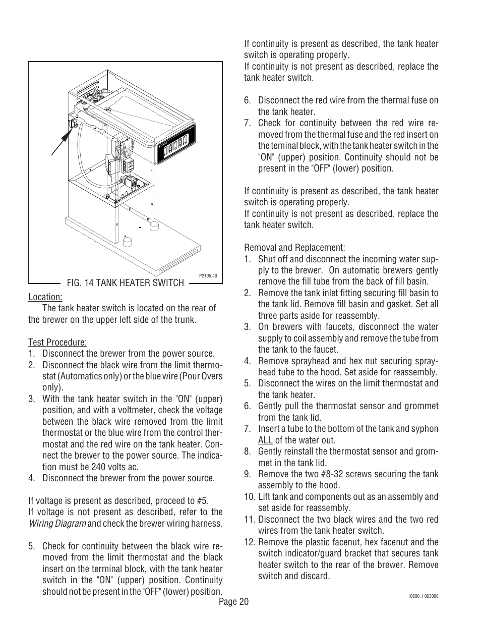 Bunn CWA-APS User Manual | Page 20 / 25