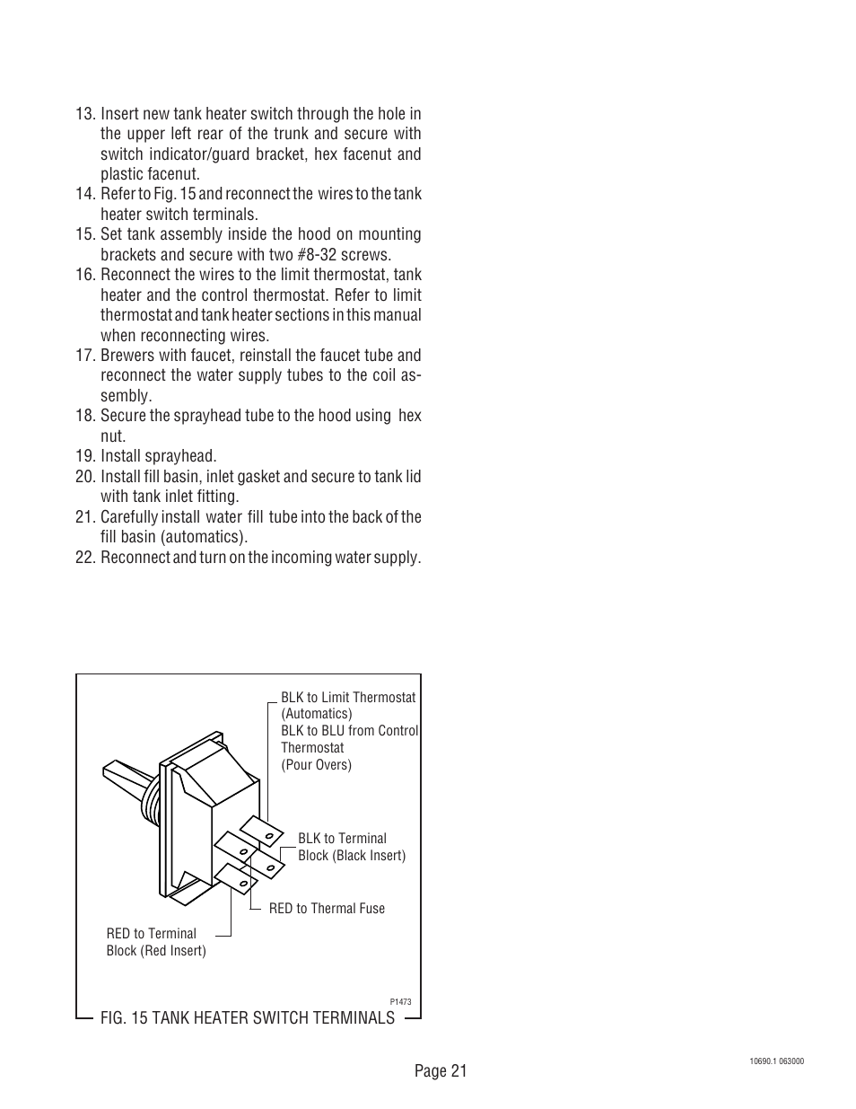 Bunn CWA-APS User Manual | Page 21 / 25