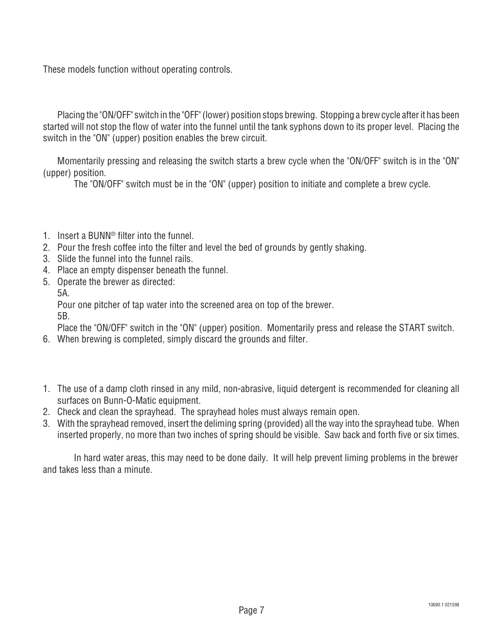 Bunn CWA-APS User Manual | Page 7 / 25