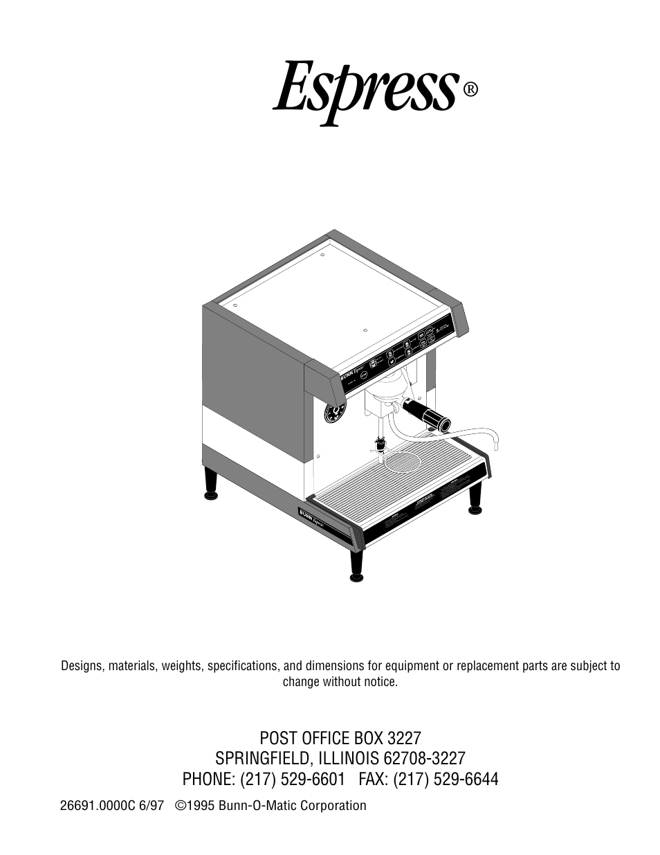 Bunn ESPRESS ES.1AF User Manual | 12 pages