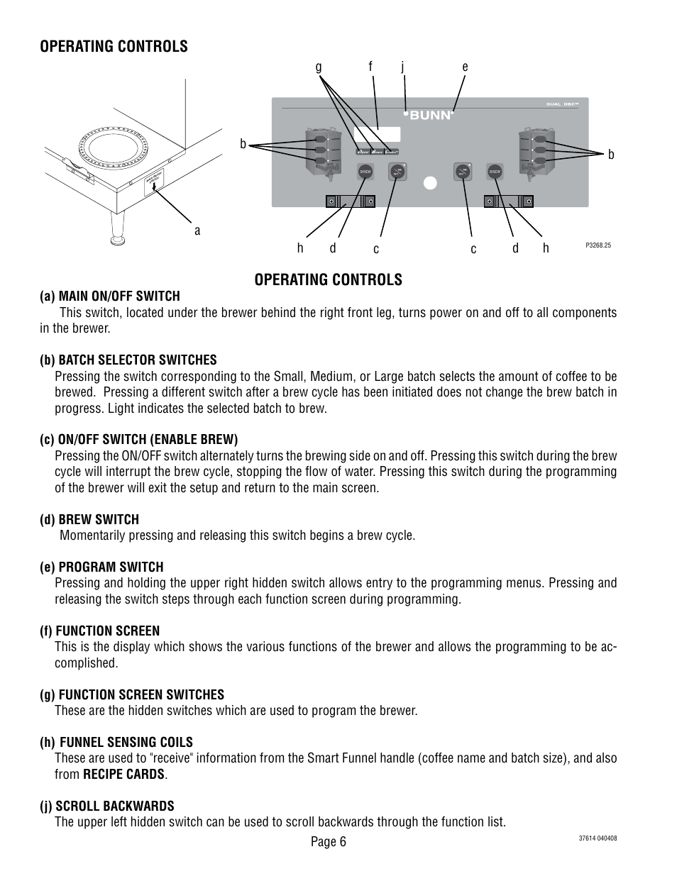 Operating controls | Bunn 37614 041410 User Manual | Page 6 / 7
