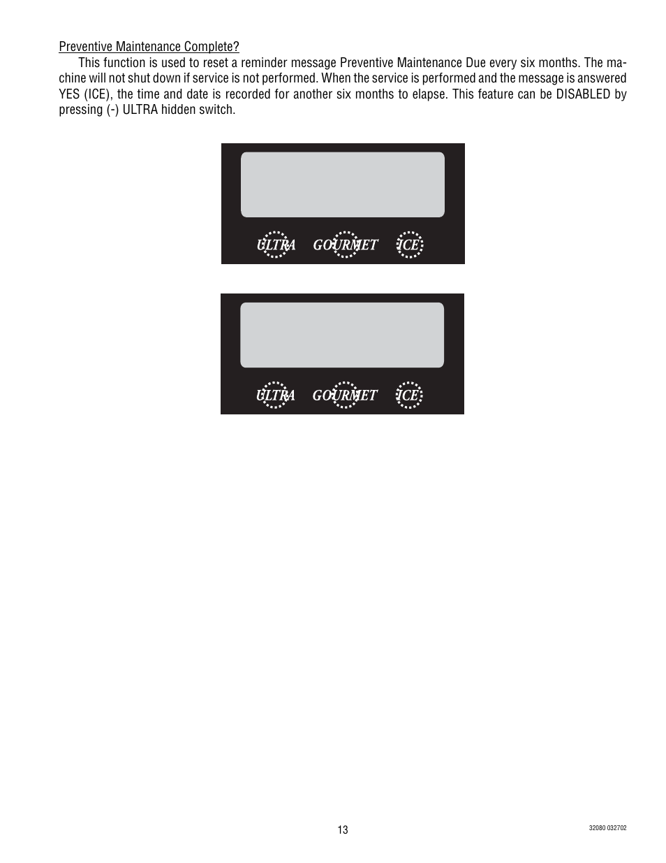 Pm complete ? no yes, 6 month pm (-) enabled (+) | Bunn ULTRA-2 User Manual | Page 13 / 23