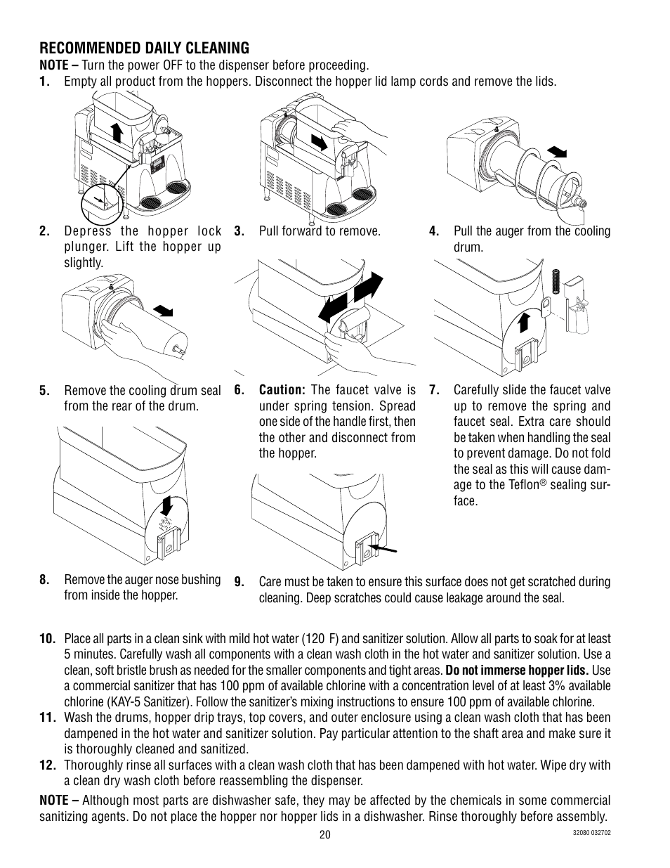 Recommended daily cleaning | Bunn ULTRA-2 User Manual | Page 20 / 23