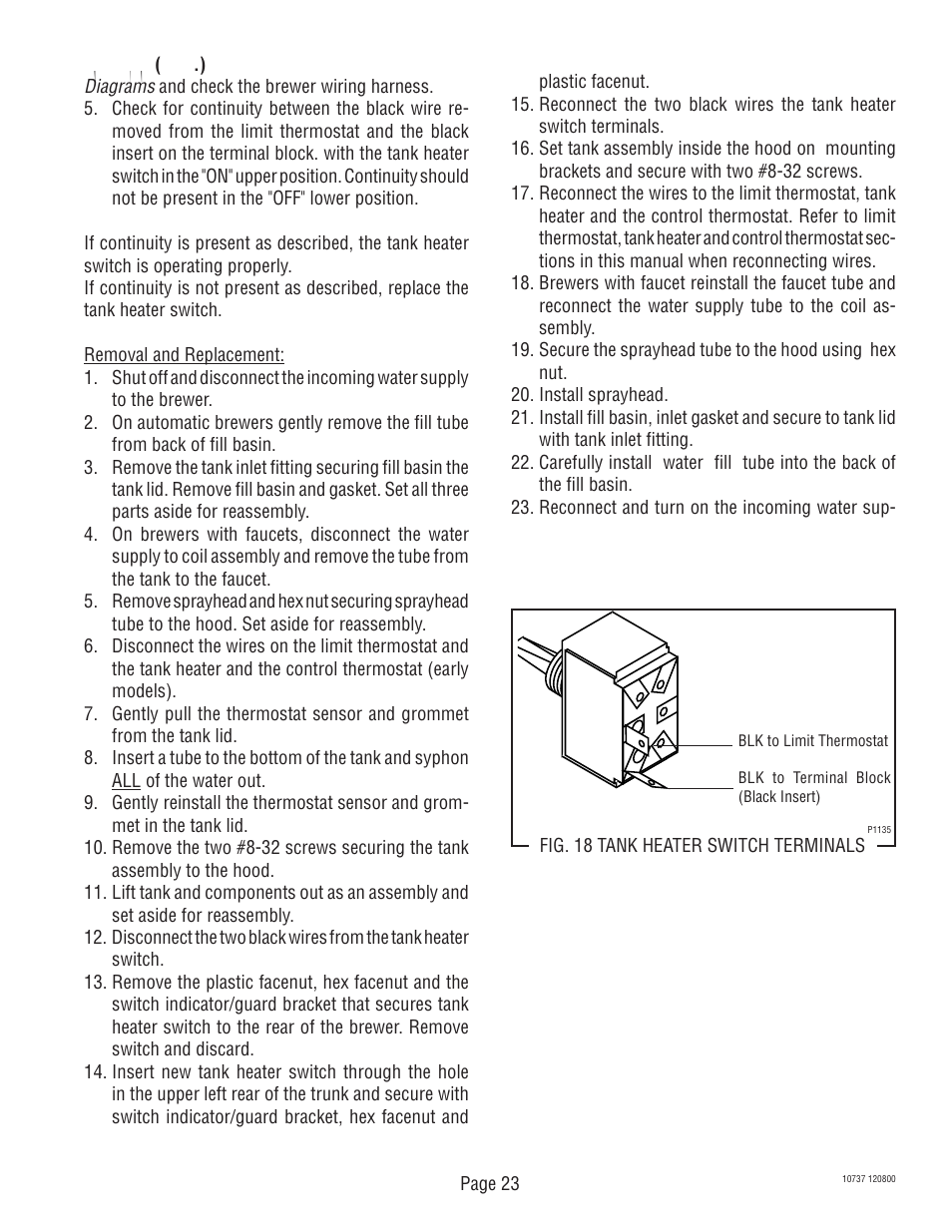 Bunn CWT TWIN User Manual | Page 23 / 35