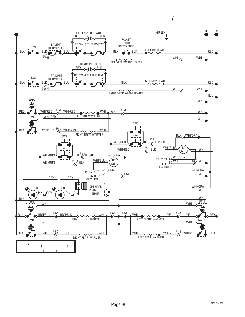Schematic wiring diagram cwtf twin 0/6, Page 30 | Bunn CWT TWIN User Manual | Page 30 / 35