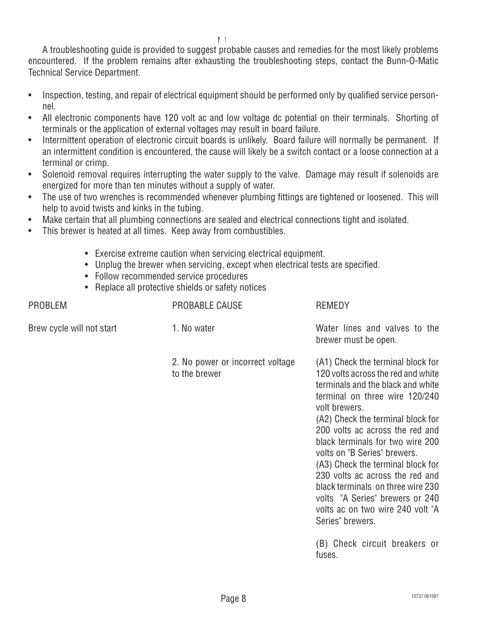 Bunn CWT TWIN User Manual | Page 8 / 35