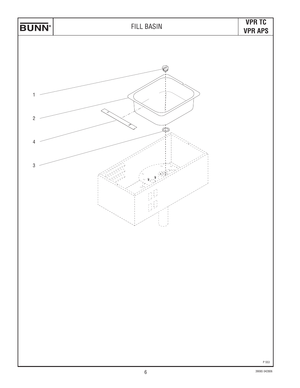 Vpr tc vpr aps fill basin | Bunn VPR TC User Manual | Page 6 / 12