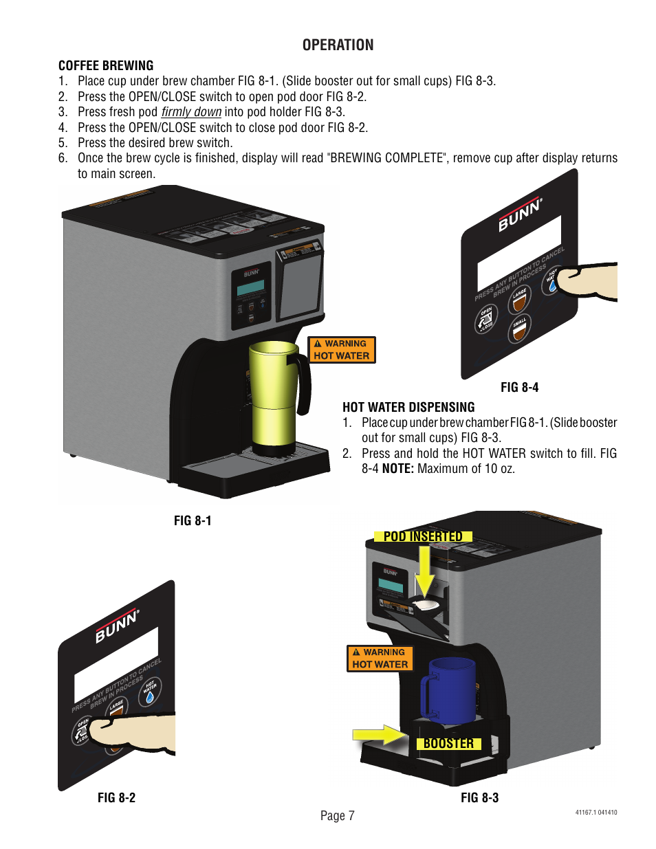 Bunn AutoPOD Brewer 41167.0001B User Manual | Page 7 / 13