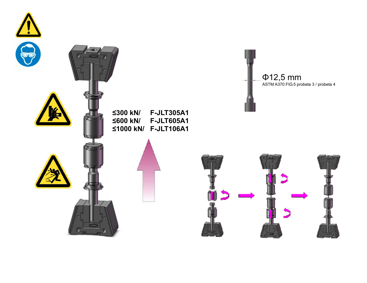 Φ12,5 mm | MTS Mordazas de tracción con apoyo 1000 kN User Manual | Page 2 / 2