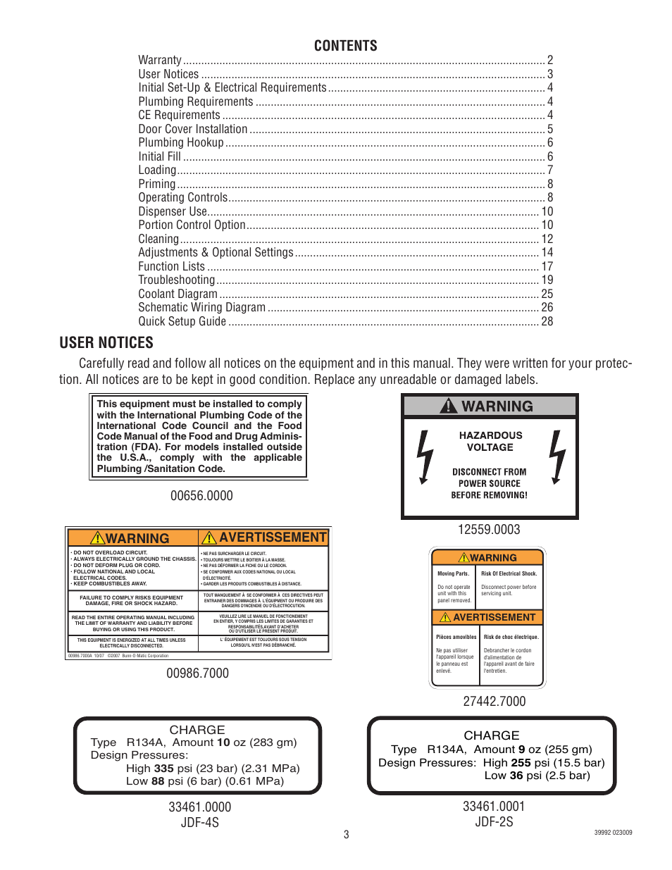 Bunn SILVER SERIES JDF-4S User Manual | Page 3 / 28
