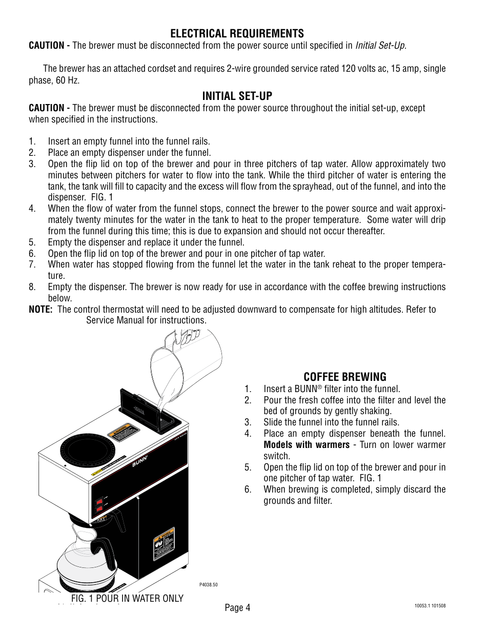 Bunn VPR VPS User Manual | Page 4 / 5