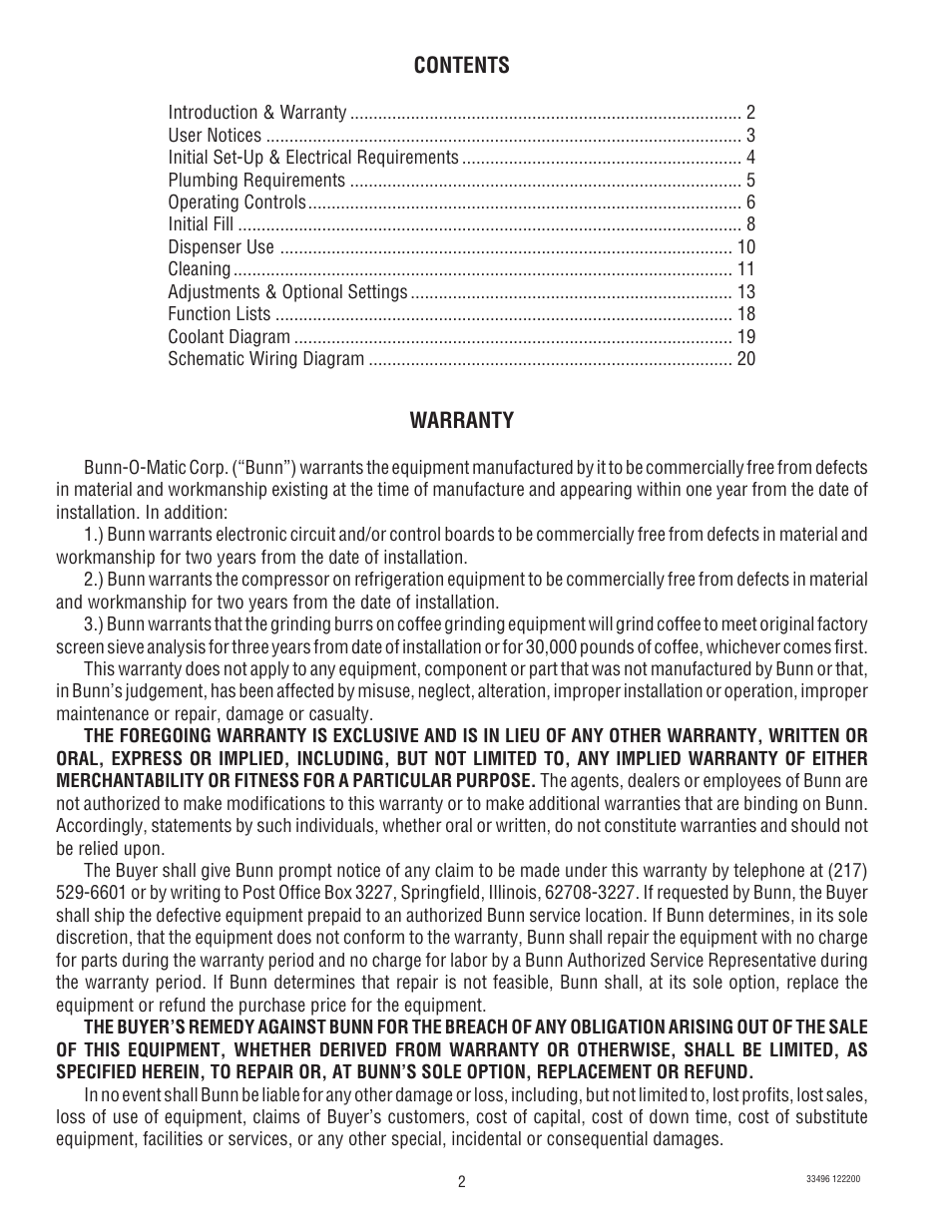 Bunn FCD-4 User Manual | Page 2 / 21