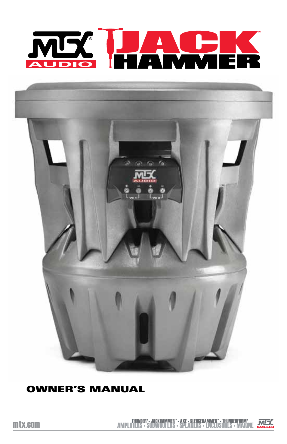 MTX Audio JackHammer 22 4000W RMS Dual 2 Ohm SuperWoofer User Manual | 7 pages