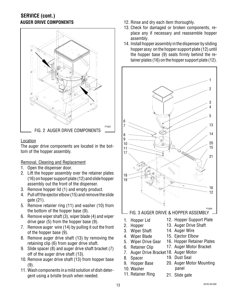 Service (cont.) | Bunn POWDER AUTO FILL User Manual | Page 13 / 34