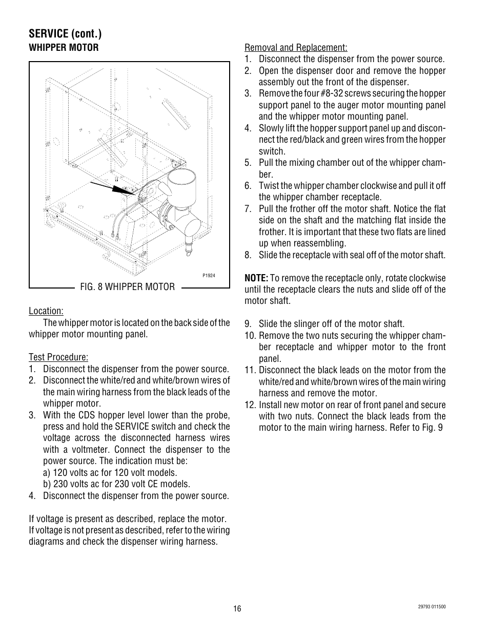 Service (cont.) | Bunn POWDER AUTO FILL User Manual | Page 16 / 34