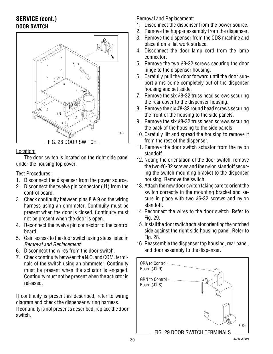 Service (cont.) | Bunn POWDER AUTO FILL User Manual | Page 30 / 34