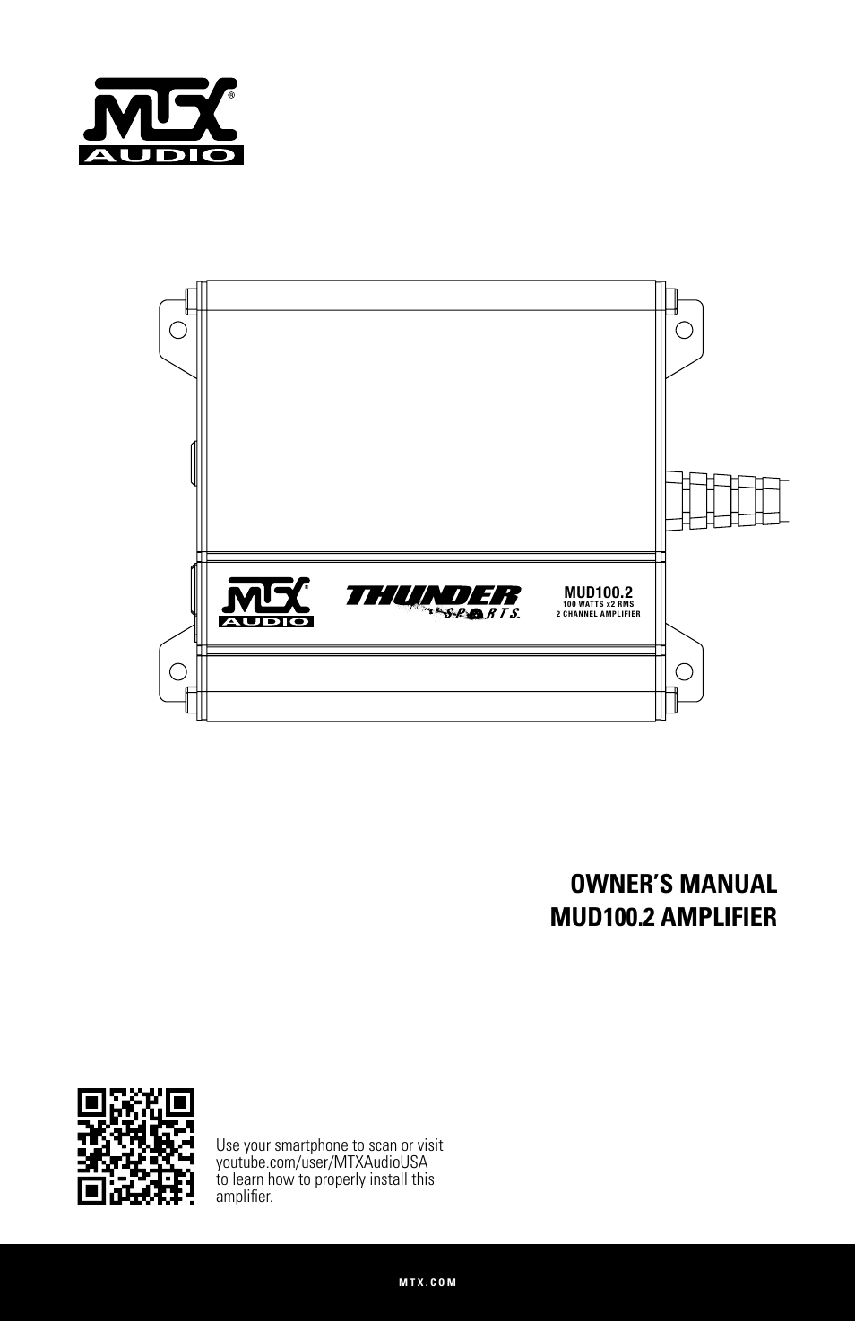MTX Audio MUD100-2 200W RMS 2-Channel Power Sports Amplifier User Manual | 28 pages