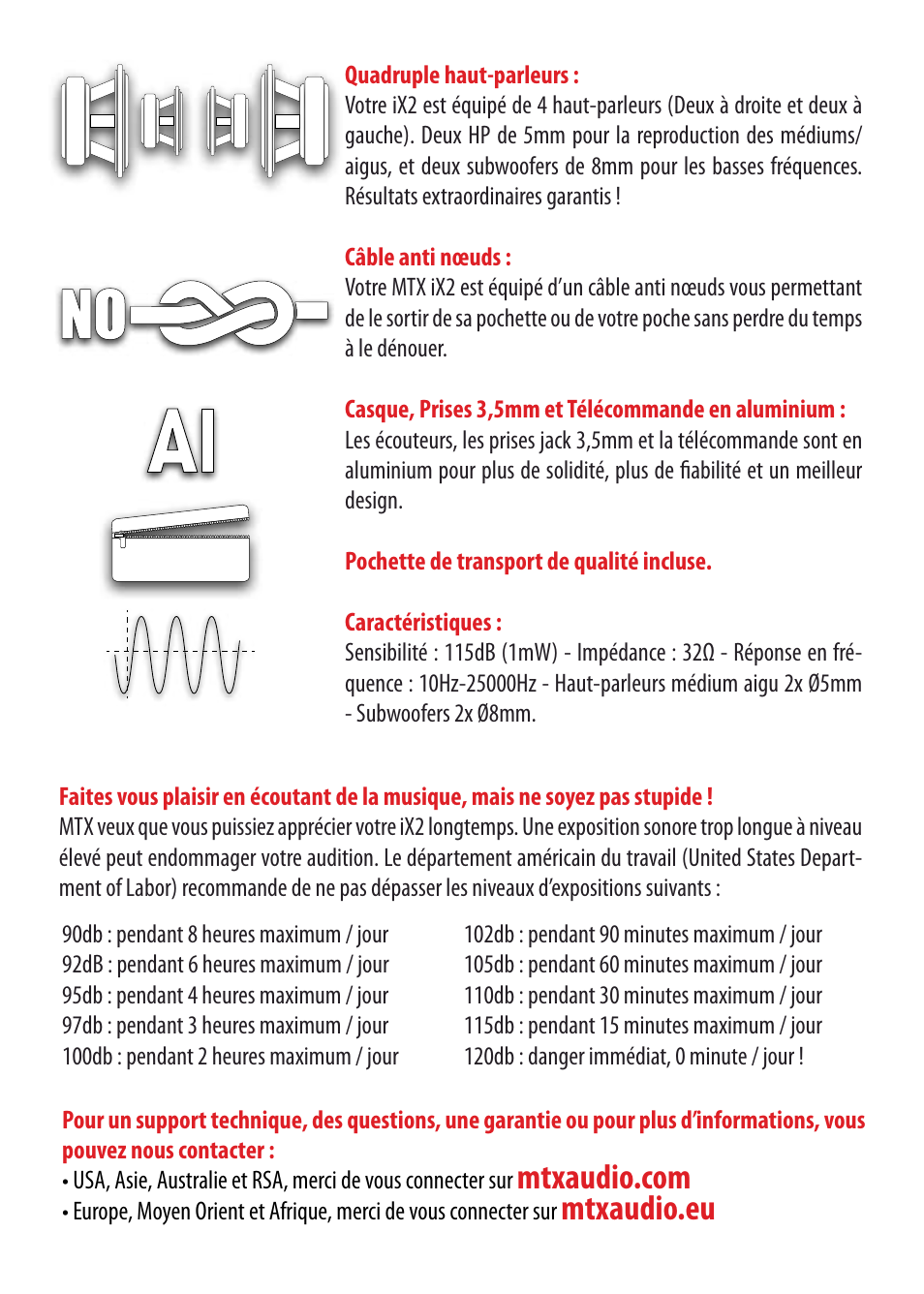 Mtxaudio.eu | MTX Audio StreetAudio iX2 RED In Ear Headphones User Manual | Page 5 / 8