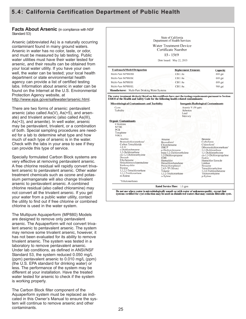 Purenex Multipure Aquaperform User Manual | Page 25 / 28