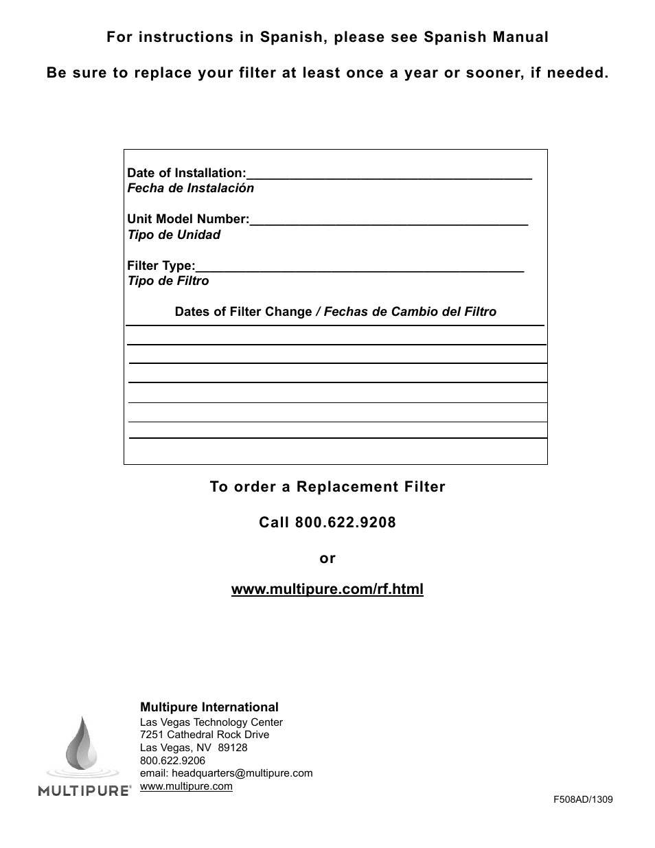 Purenex Multipure Aquadome User Manual | Page 16 / 16