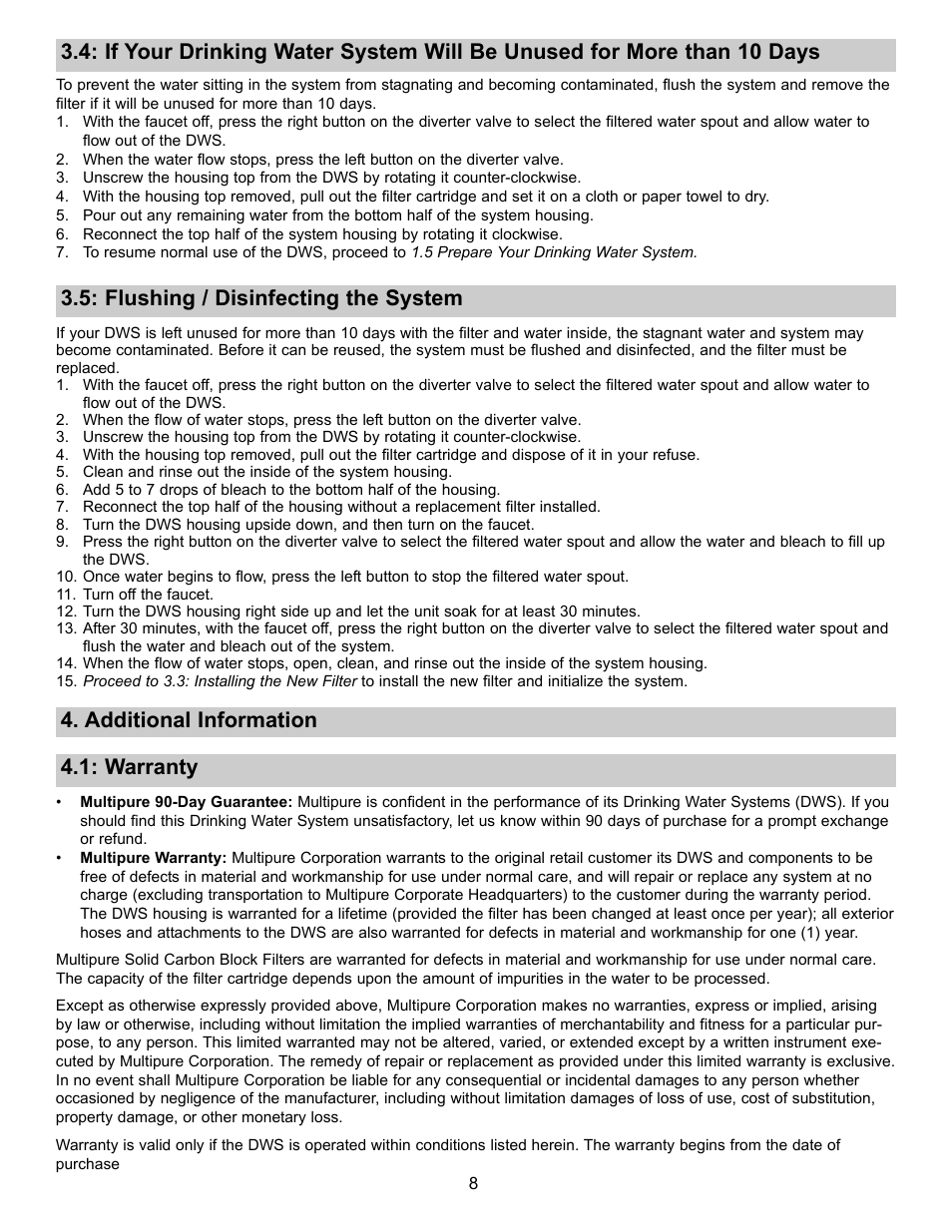 Purenex Multipure Aquadome User Manual | Page 8 / 16