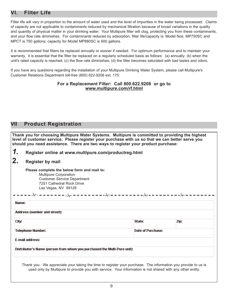 Purenex Multipure Aquaversa User Manual | Page 9 / 18