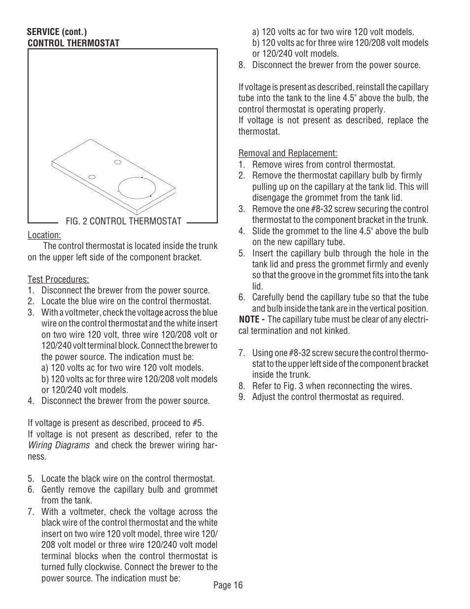 Bunn CWT -DV User Manual | Page 16 / 31