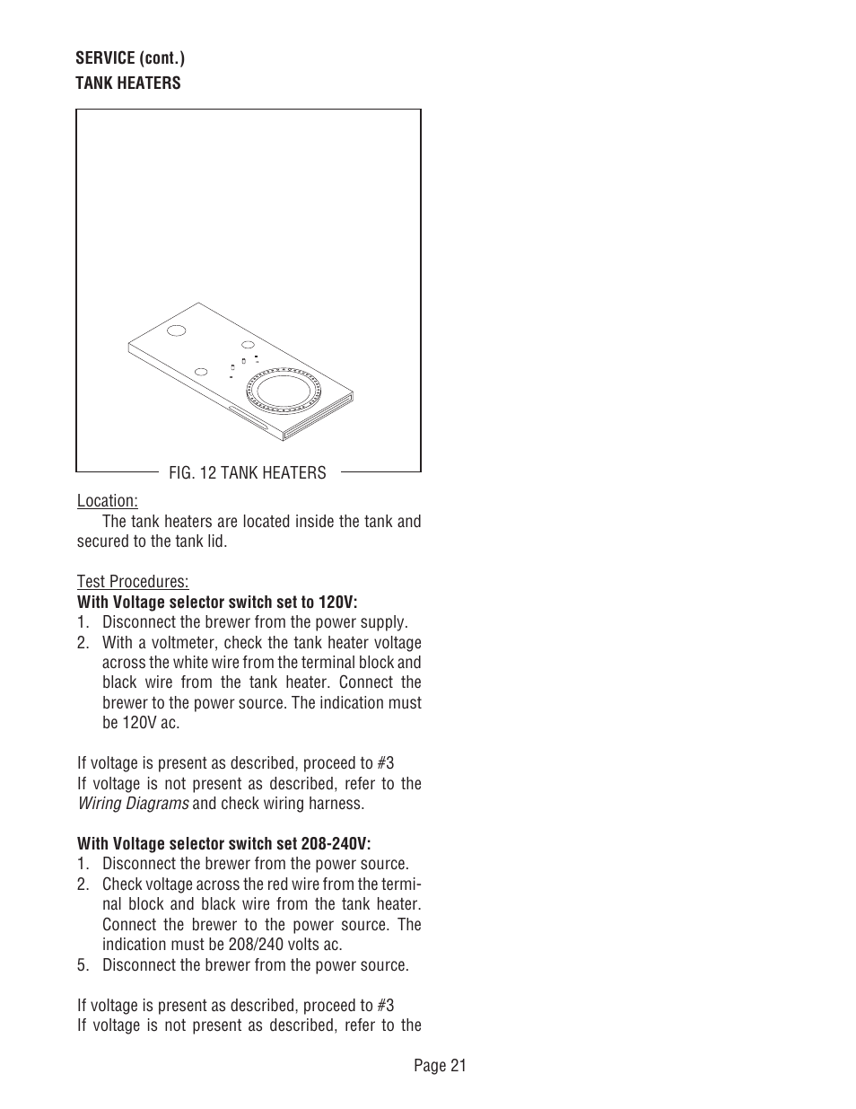 Bunn CWT -DV User Manual | Page 21 / 31