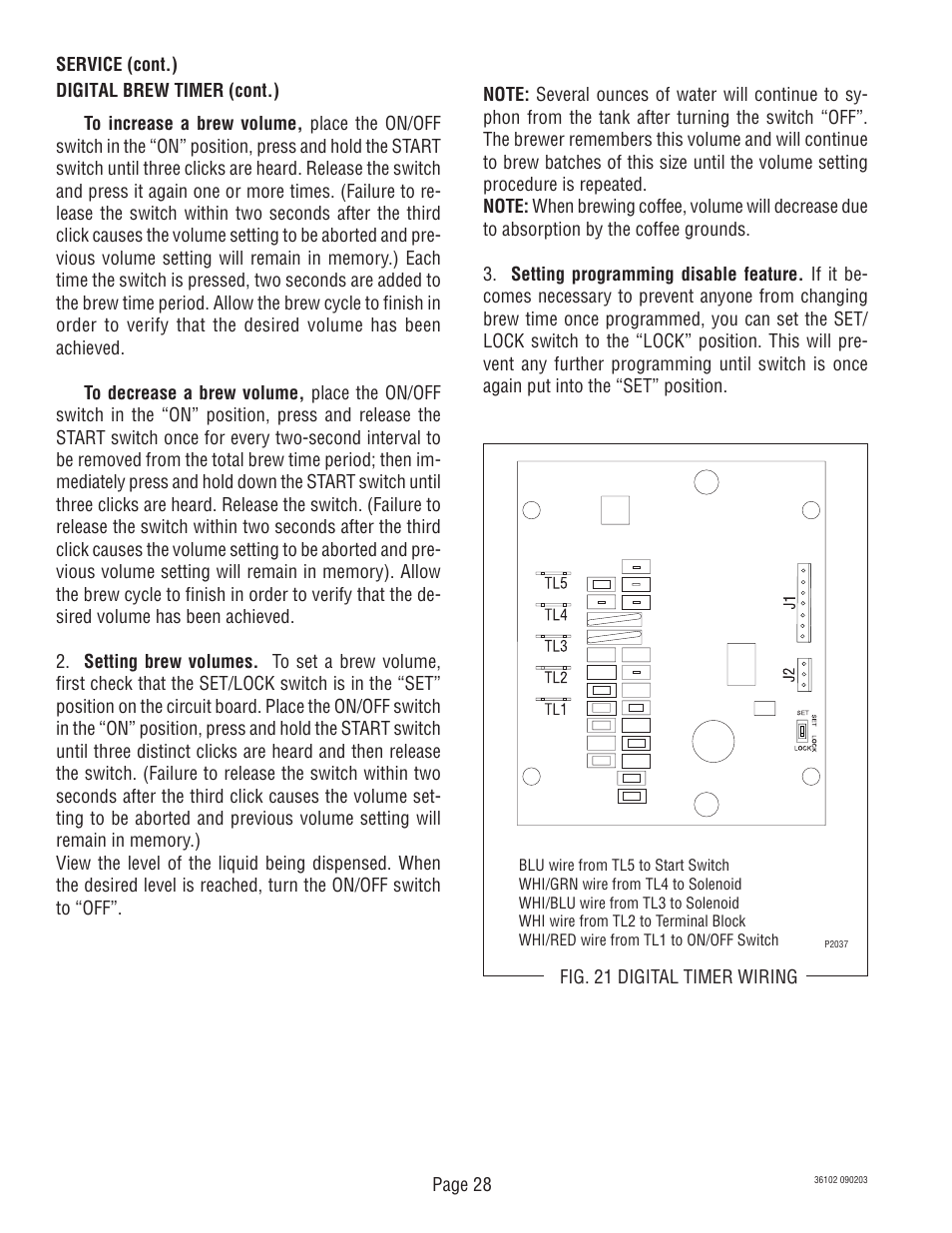 Bunn CWT -DV User Manual | Page 28 / 31