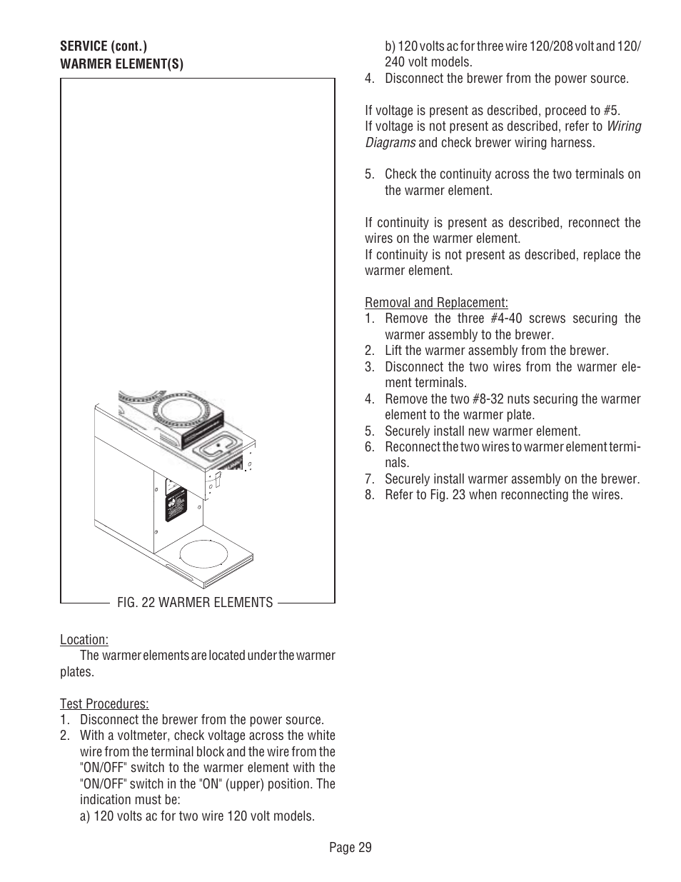 Bunn CWT -DV User Manual | Page 29 / 31