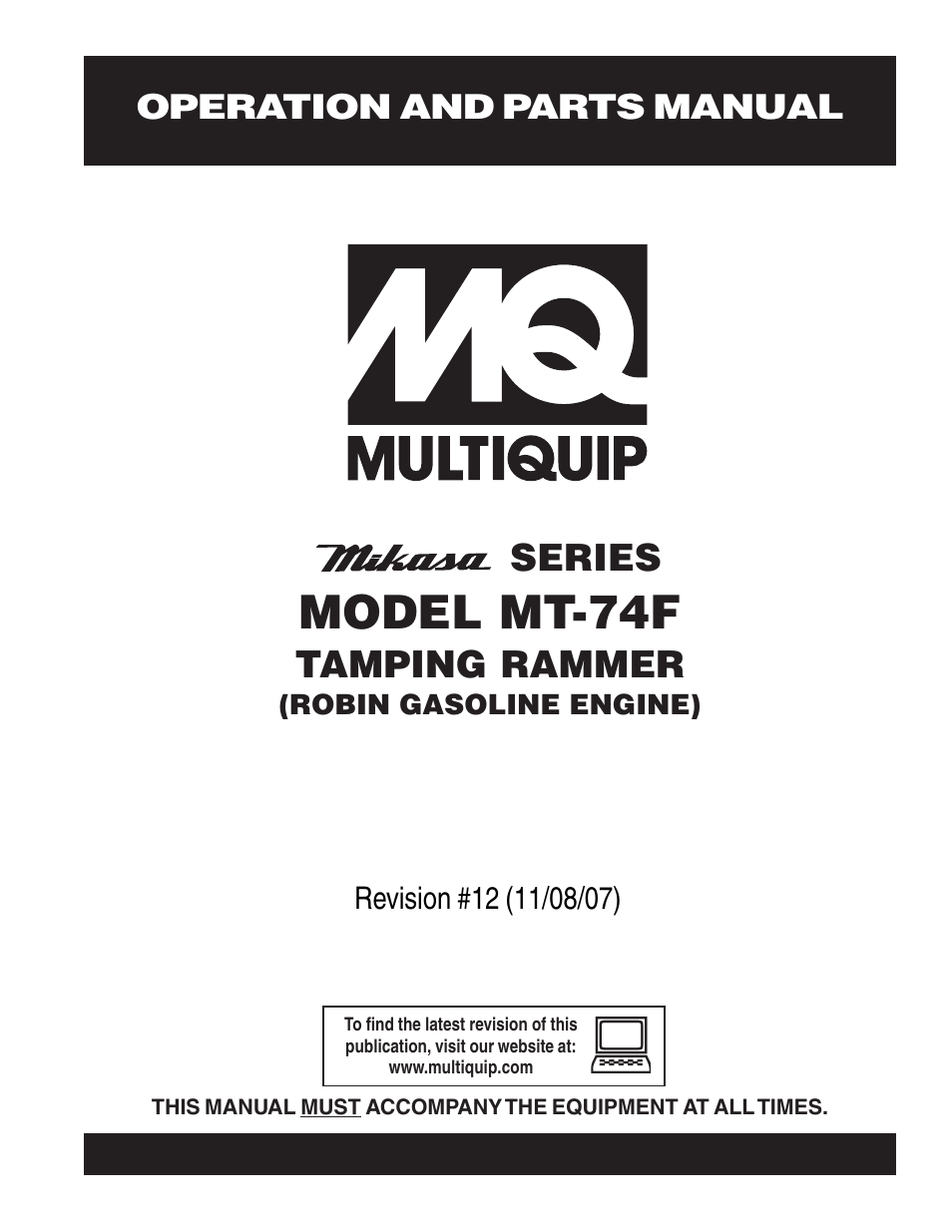 Multiquip MT74F User Manual | 50 pages