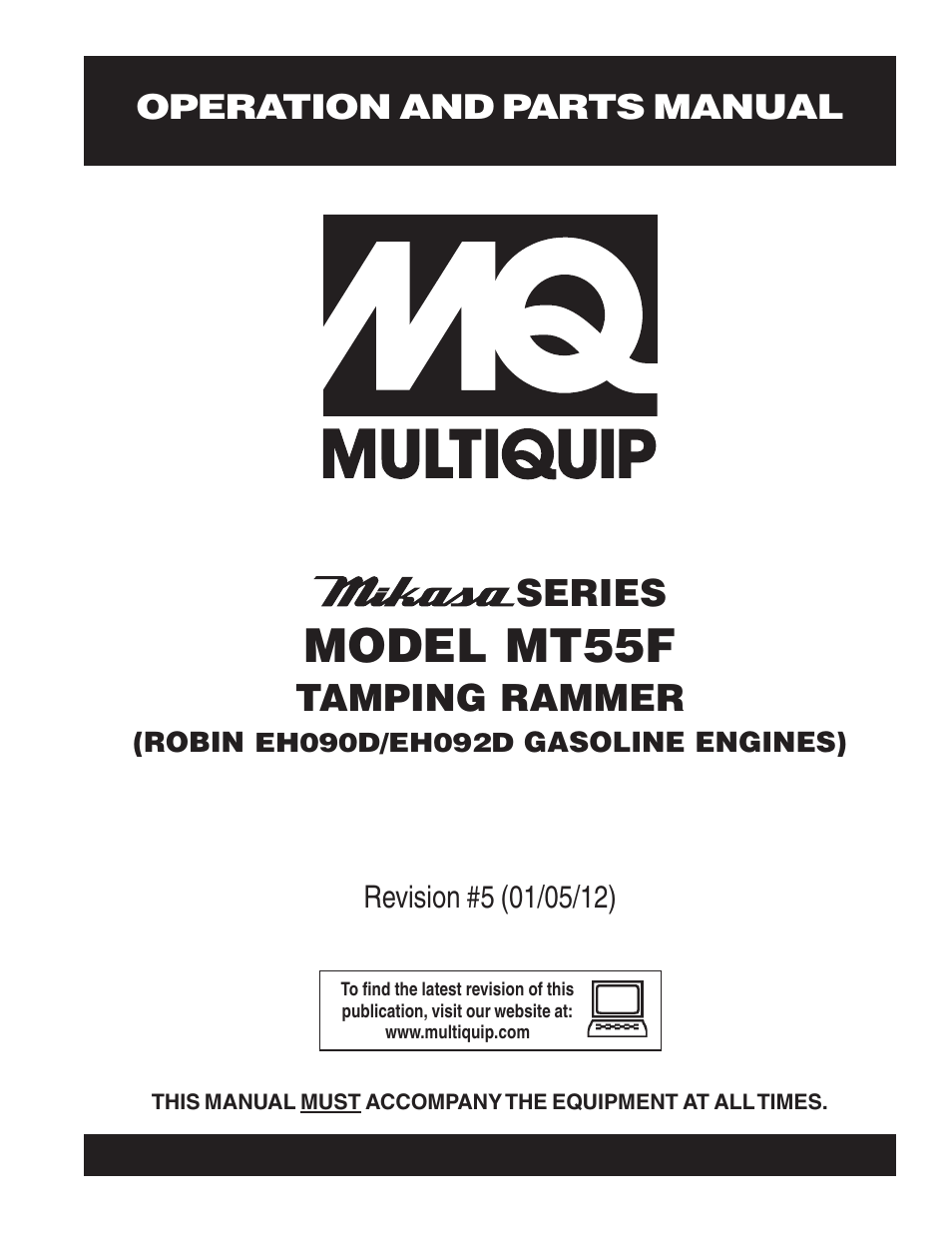 Multiquip MT55F User Manual | 72 pages