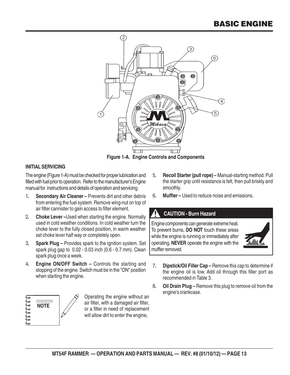 Basic engine | Multiquip MT54F User Manual | Page 13 / 48