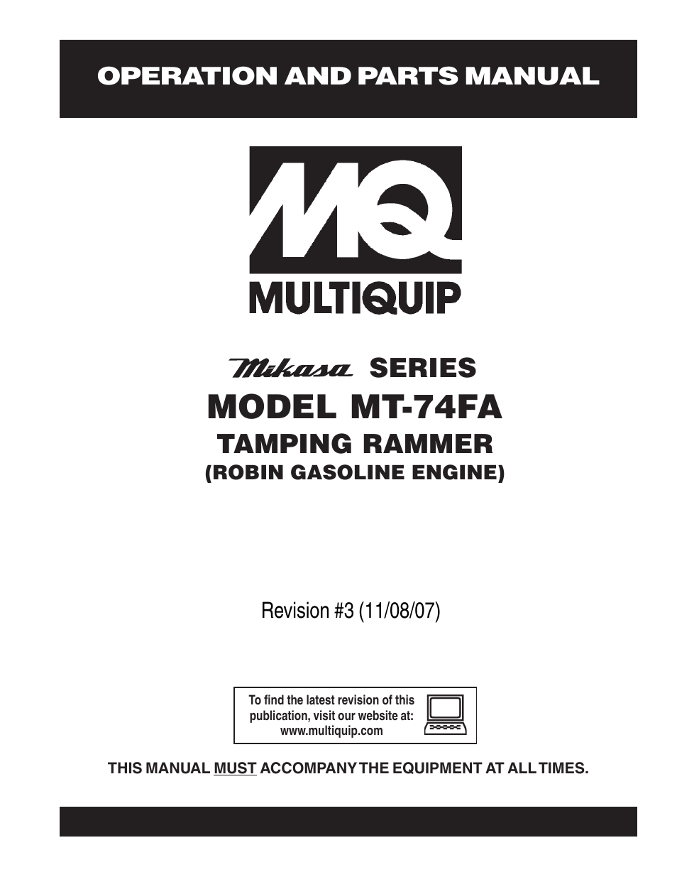 Multiquip MT74FA User Manual | 50 pages