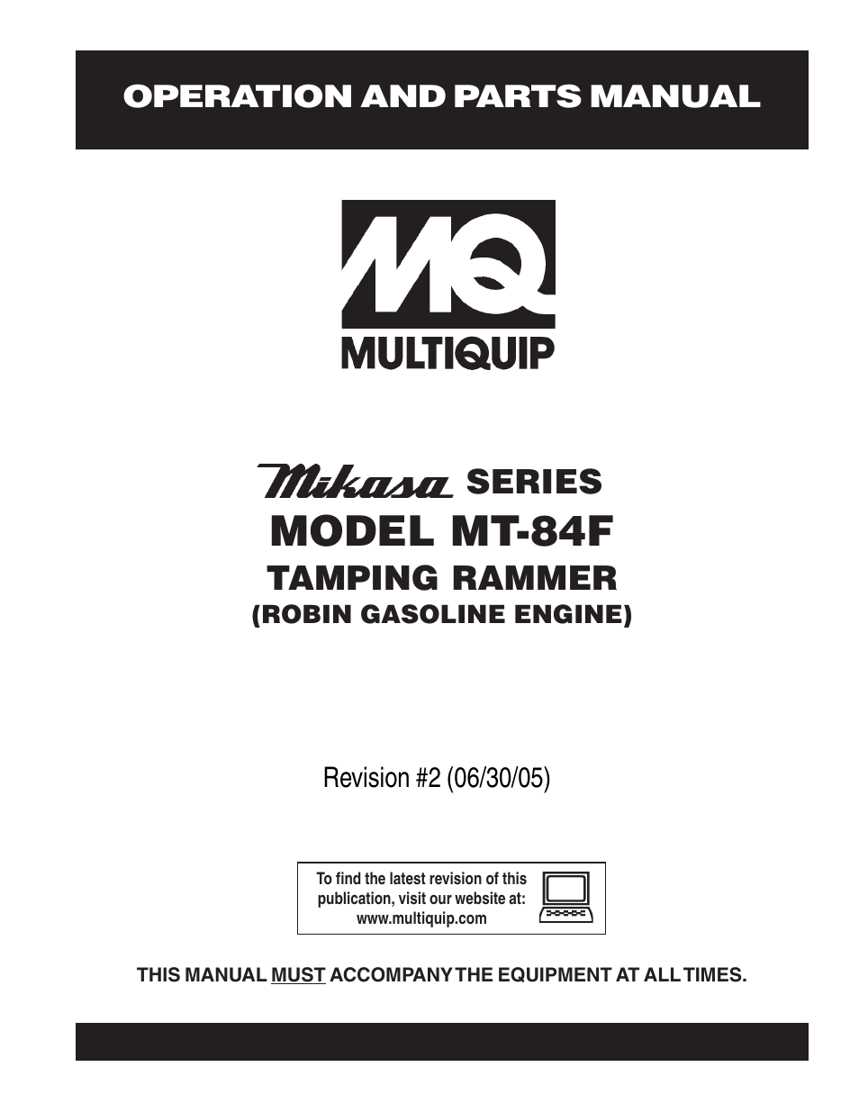 Multiquip MT84F User Manual | 50 pages