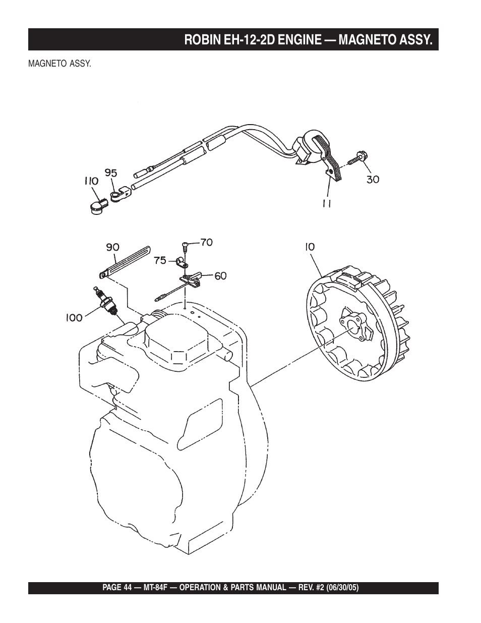 Robin eh-12-2d engine — magneto assy | Multiquip MT84F User Manual | Page 44 / 50