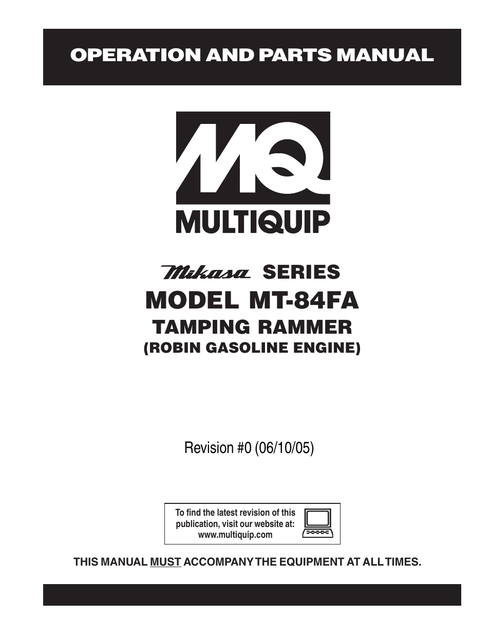 Multiquip MT84FA User Manual | 50 pages