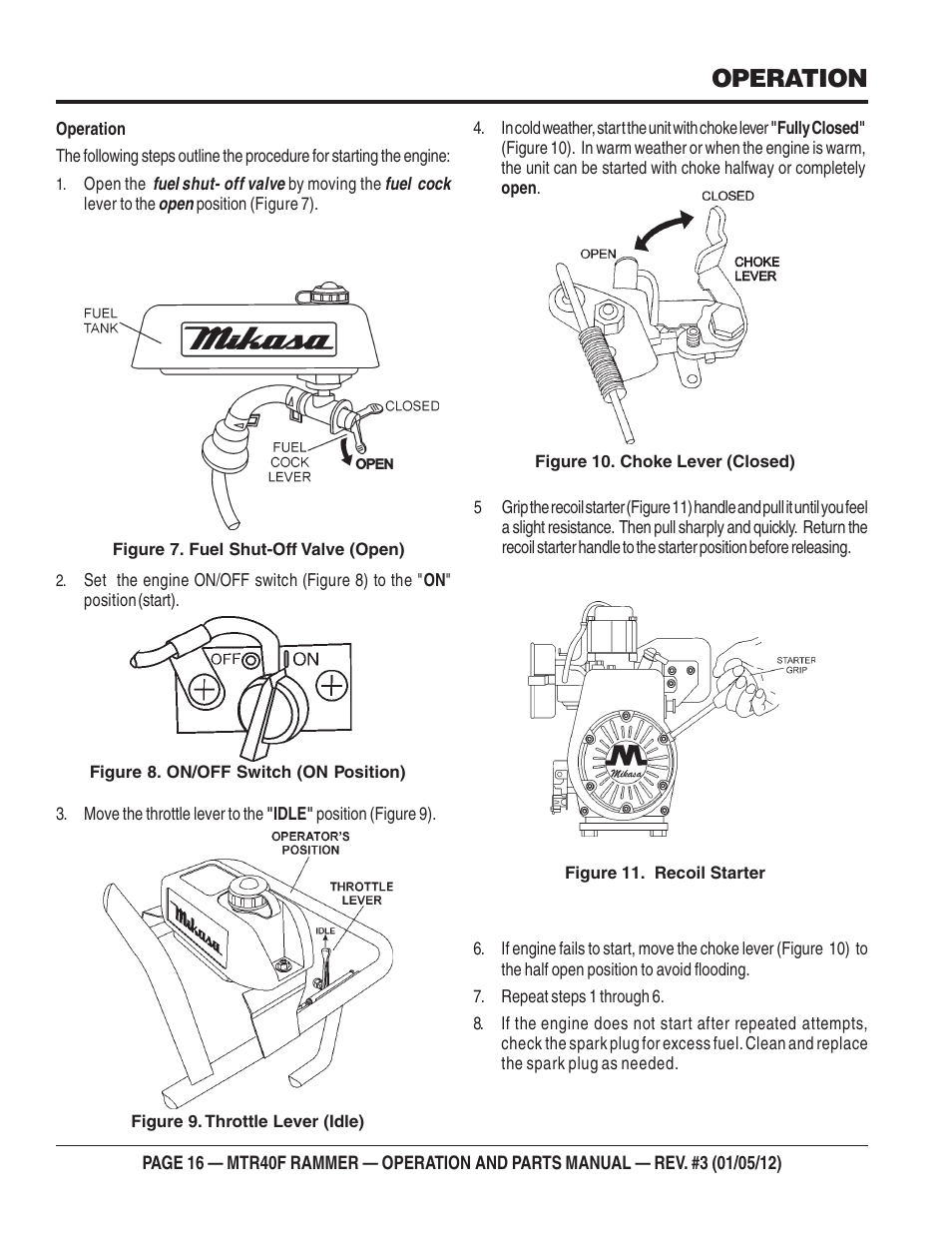Operation | Multiquip MTR40F User Manual | Page 16 / 76