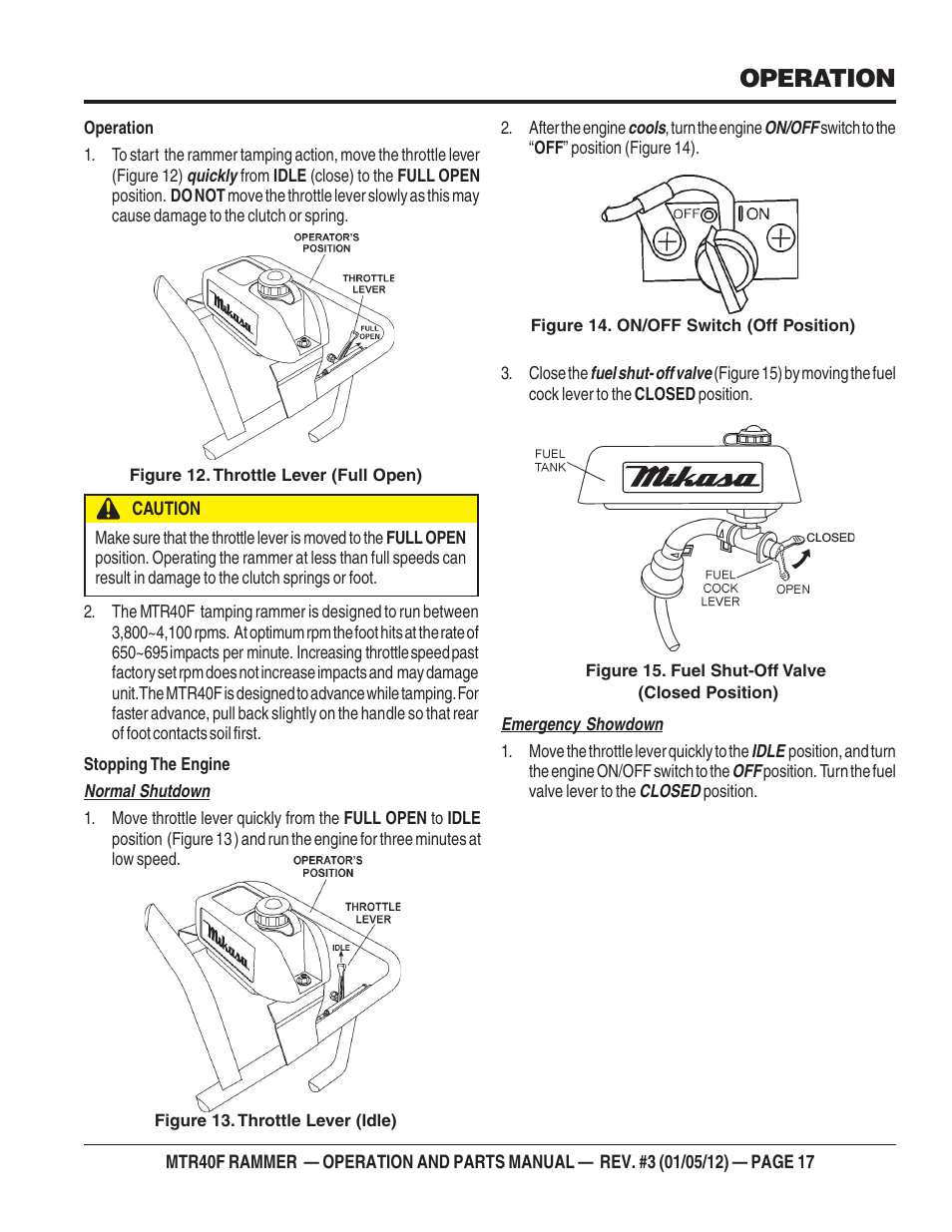 Operation | Multiquip MTR40F User Manual | Page 17 / 76