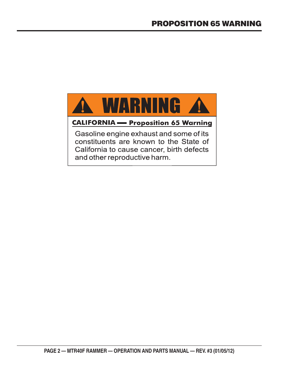 Multiquip MTR40F User Manual | Page 2 / 76