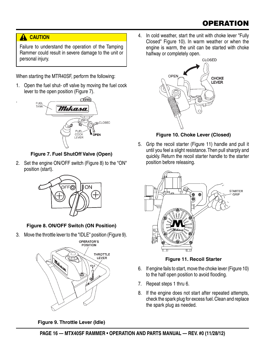 Operation | Multiquip MTR40SF User Manual | Page 16 / 64