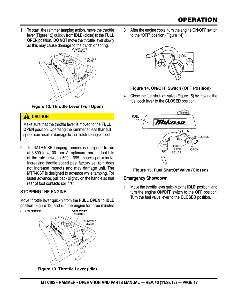 Operation | Multiquip MTR40SF User Manual | Page 17 / 64