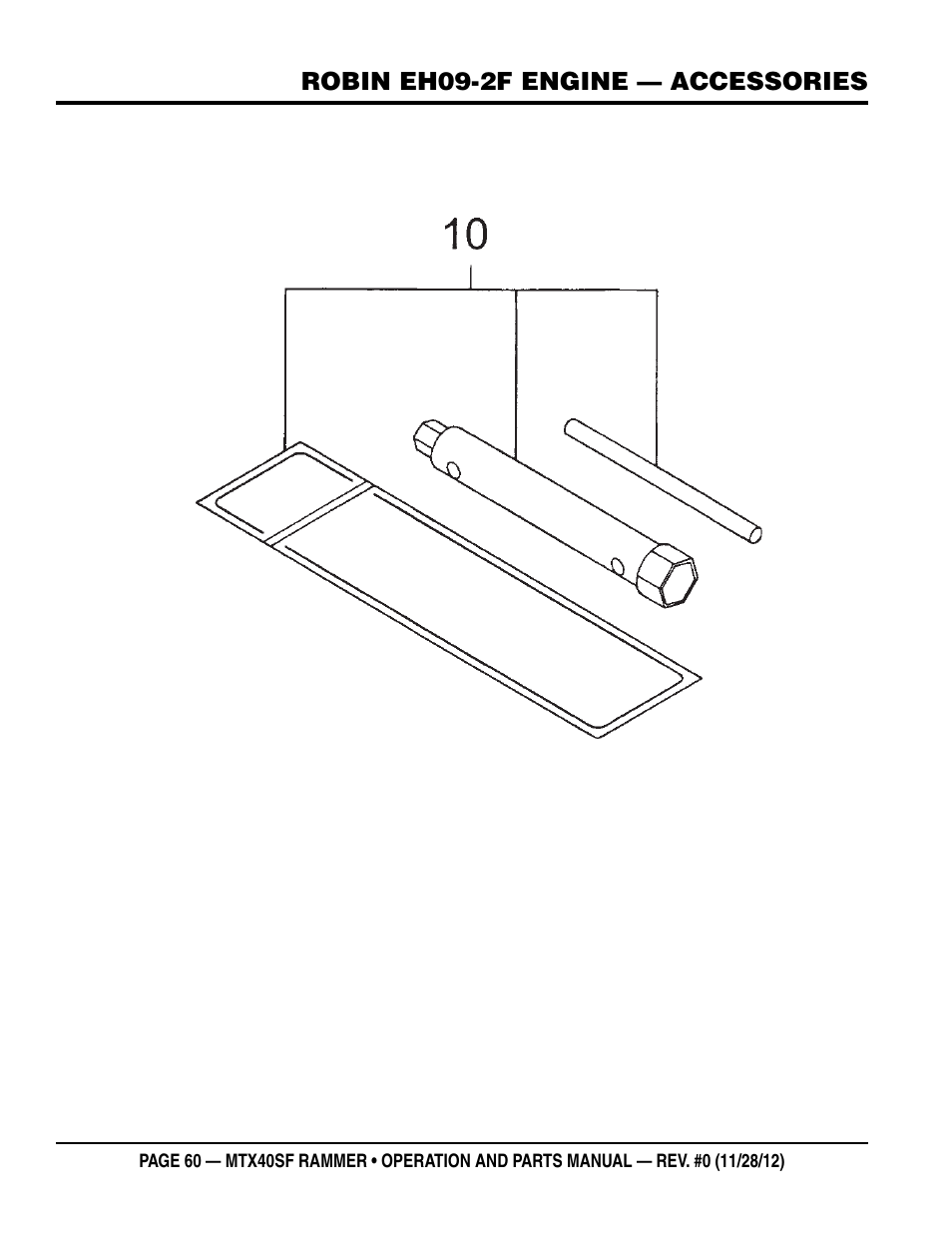 Robin eh09-2f engine — accessories, Robin eh09-2f engine — accessories assy | Multiquip MTR40SF User Manual | Page 60 / 64