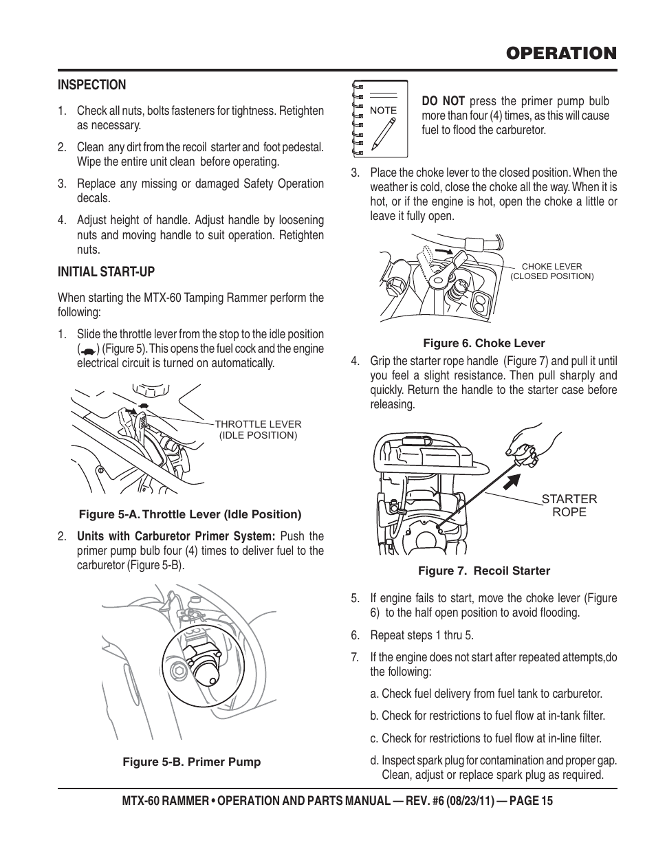 Operation | Multiquip MTX60 User Manual | Page 15 / 66