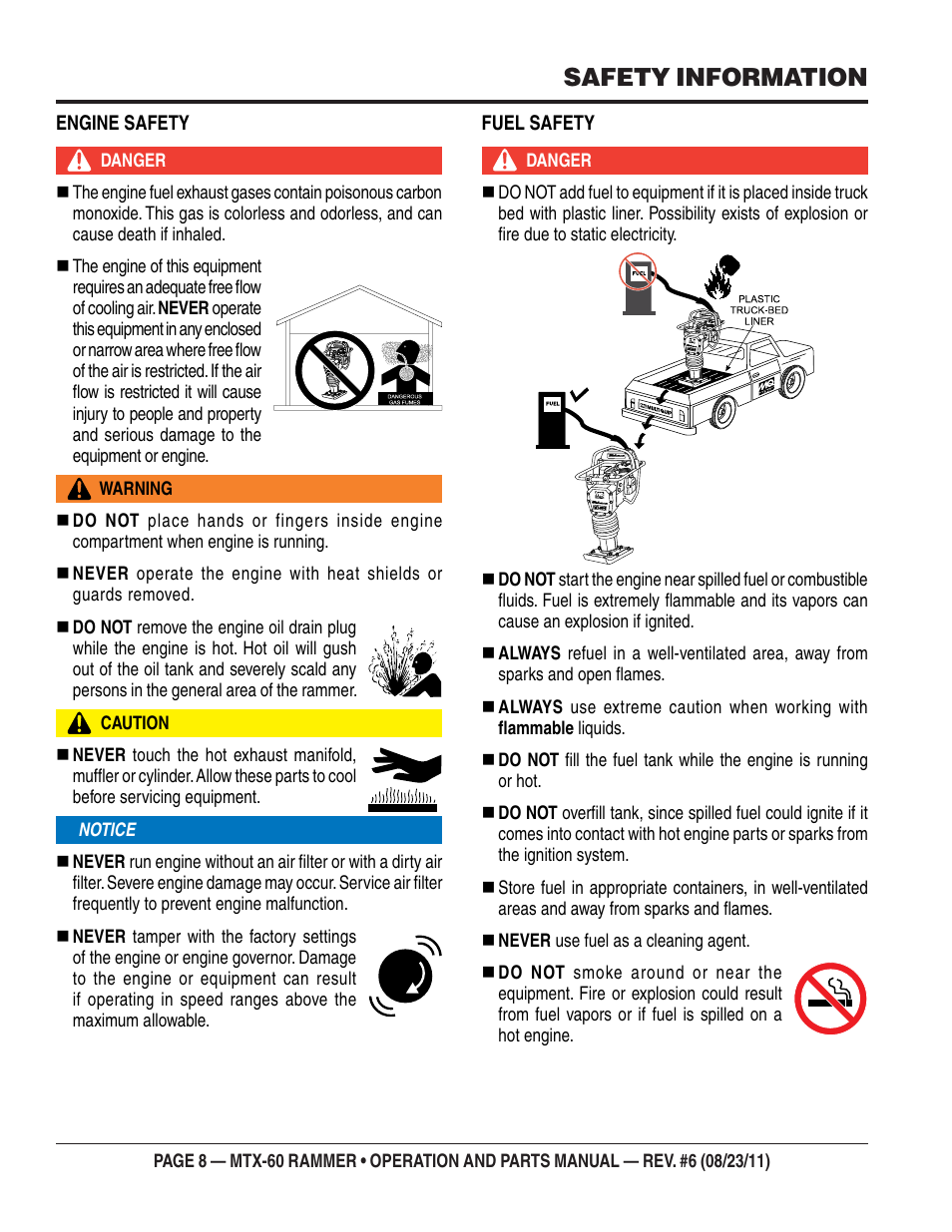 Safety information | Multiquip MTX60 User Manual | Page 8 / 66