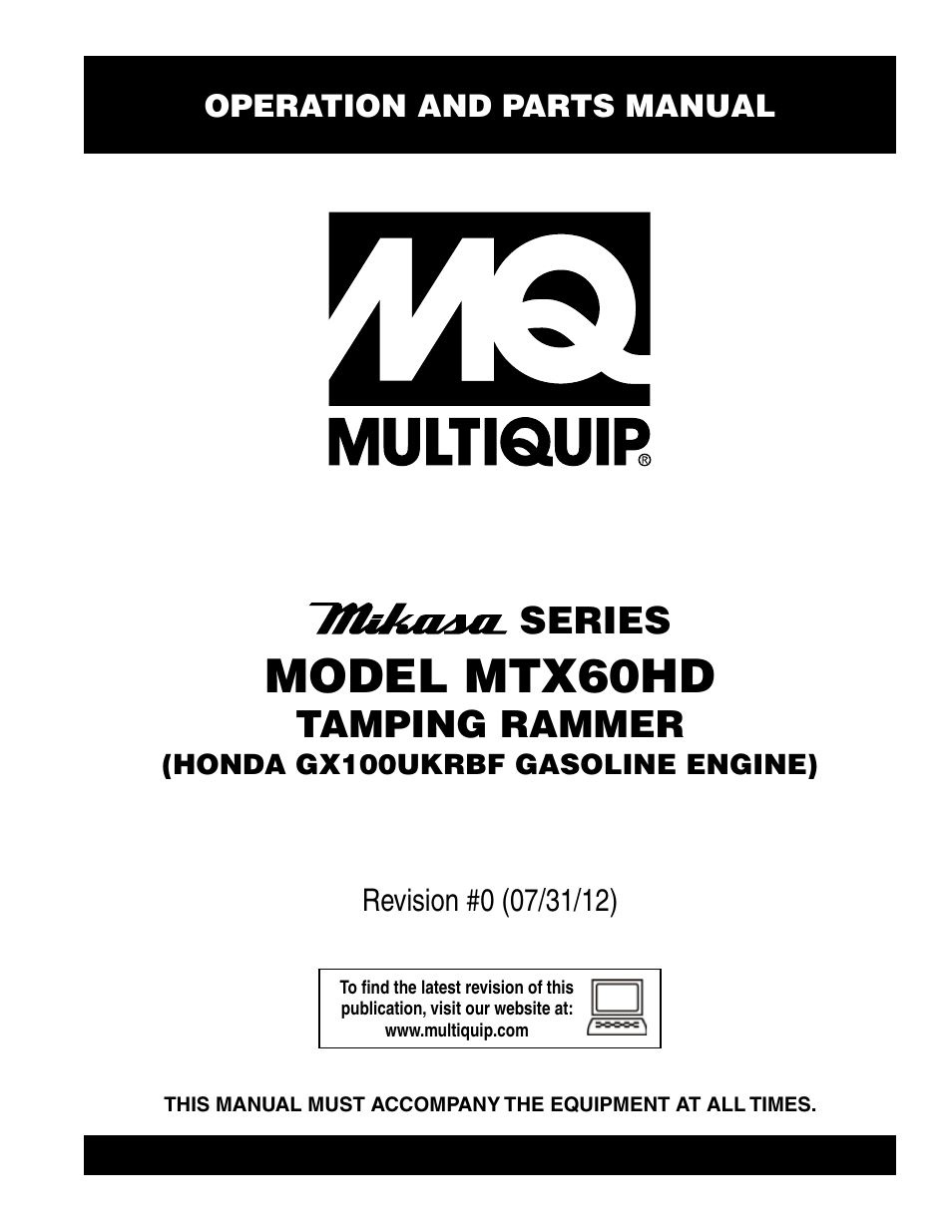 Multiquip MTX60HD User Manual | 70 pages