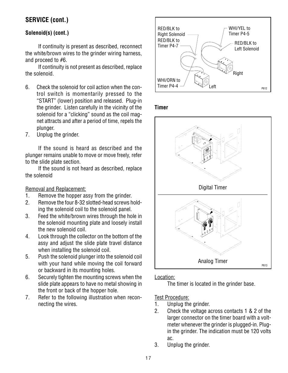 Service (cont.) | Bunn G9-2T HD User Manual | Page 17 / 20