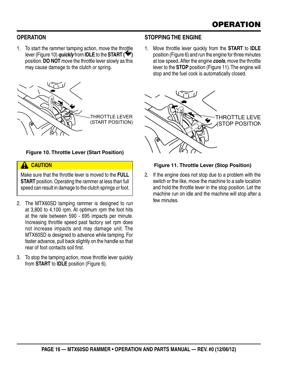 Operation | Multiquip MTX60SD User Manual | Page 16 / 58