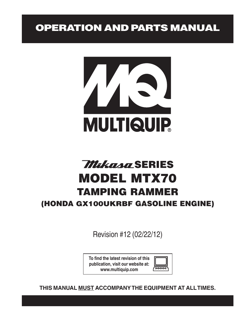 Multiquip MTX70 User Manual | 68 pages